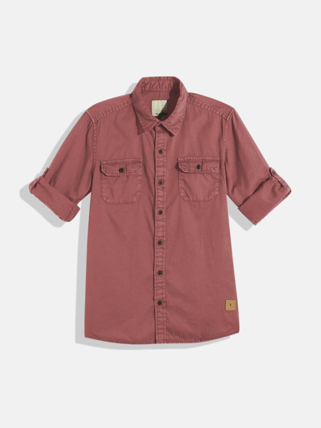 

Roadster Boys Standard Twill Weave Casual Pure Cotton Shirt, Mauve