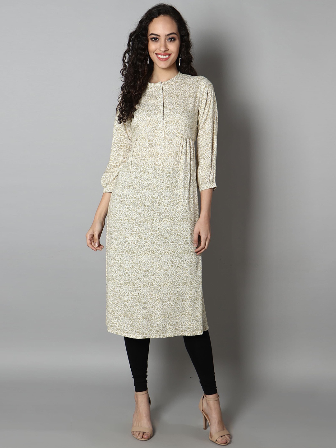 

See Designs Women Floral Printed Kurta, White