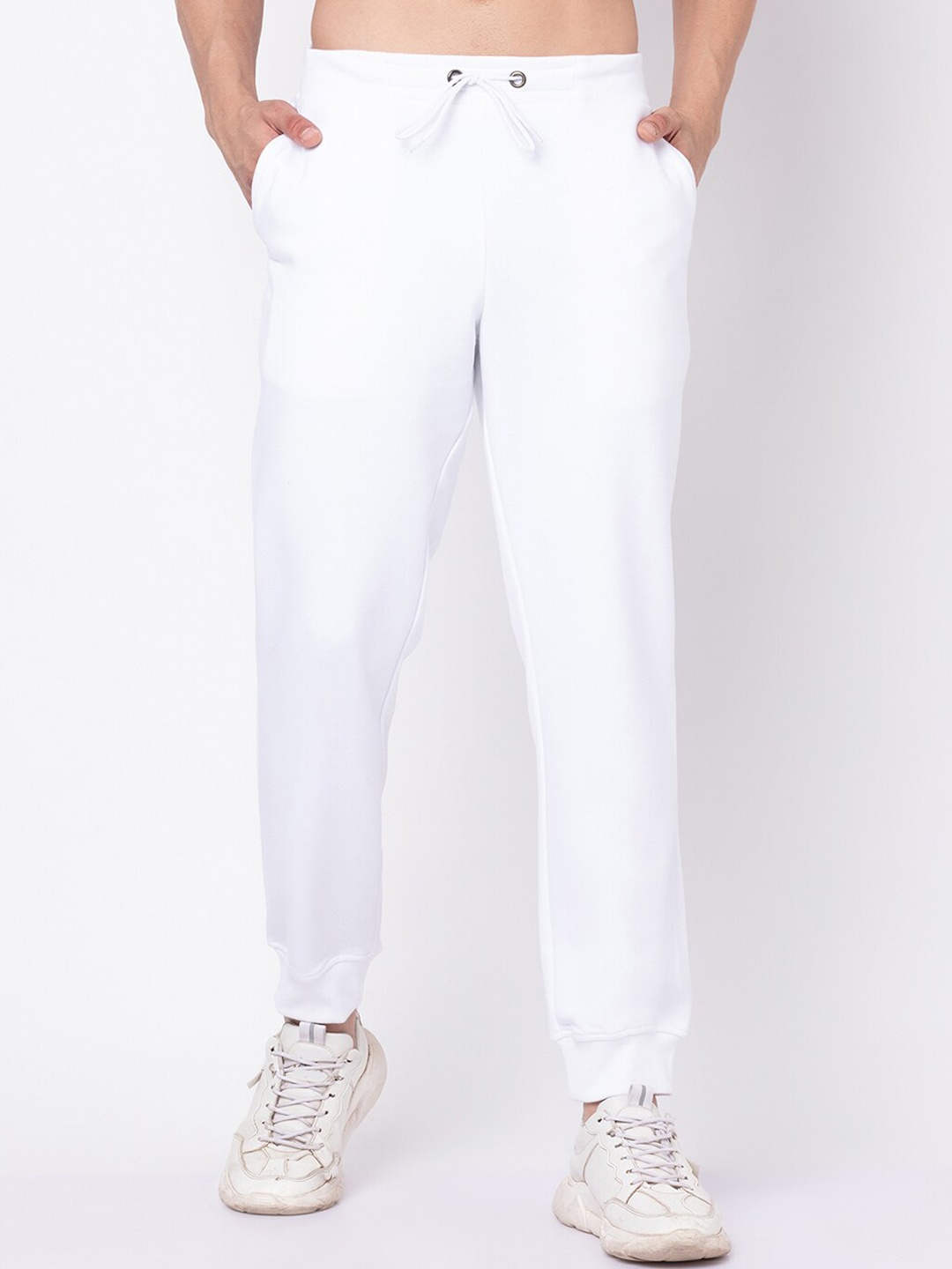 

YOONOY Men Relaxed Fit Fleece Joggers, White