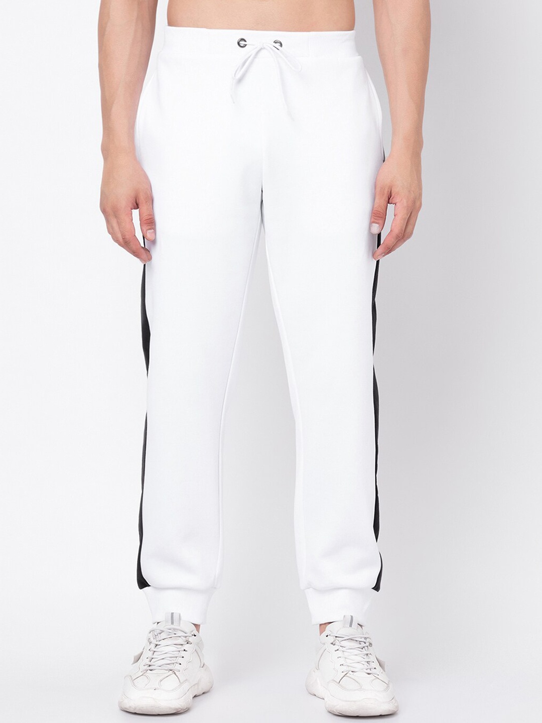 

YOONOY Men Relaxed-Fit Pure Cotton Joggers, White