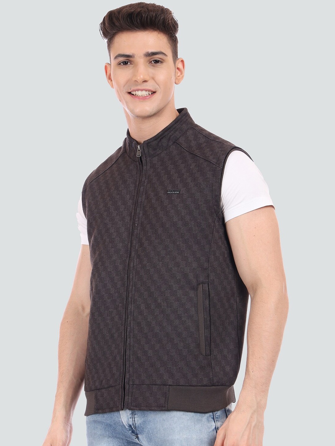 

YOUNG CLUB CLASSIC Men Lightweight Wool Bomber Jacket, Coffee brown
