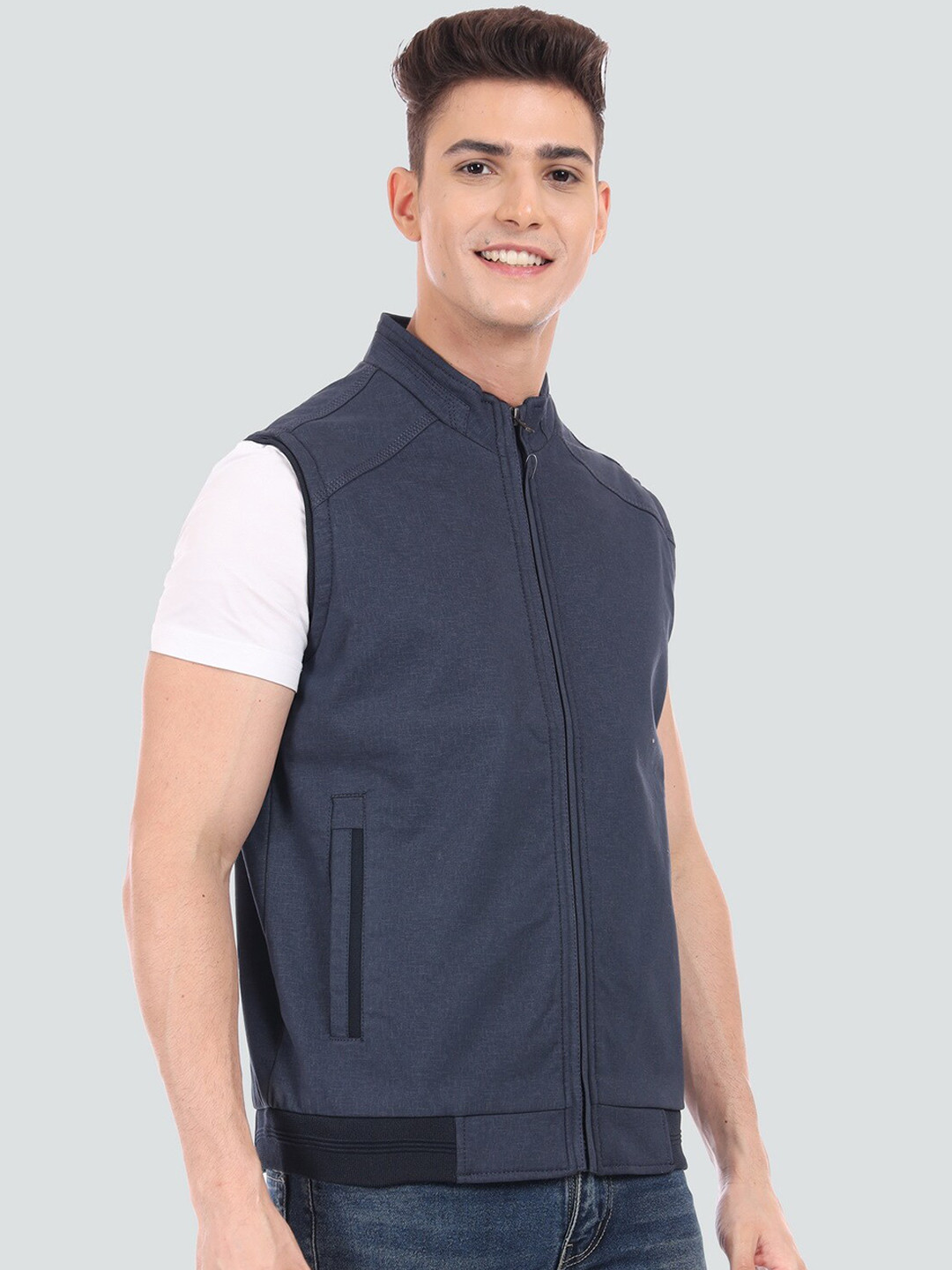 

YOUNG CLUB CLASSIC Men Cotton Lightweight Bomber Jacket, Navy blue