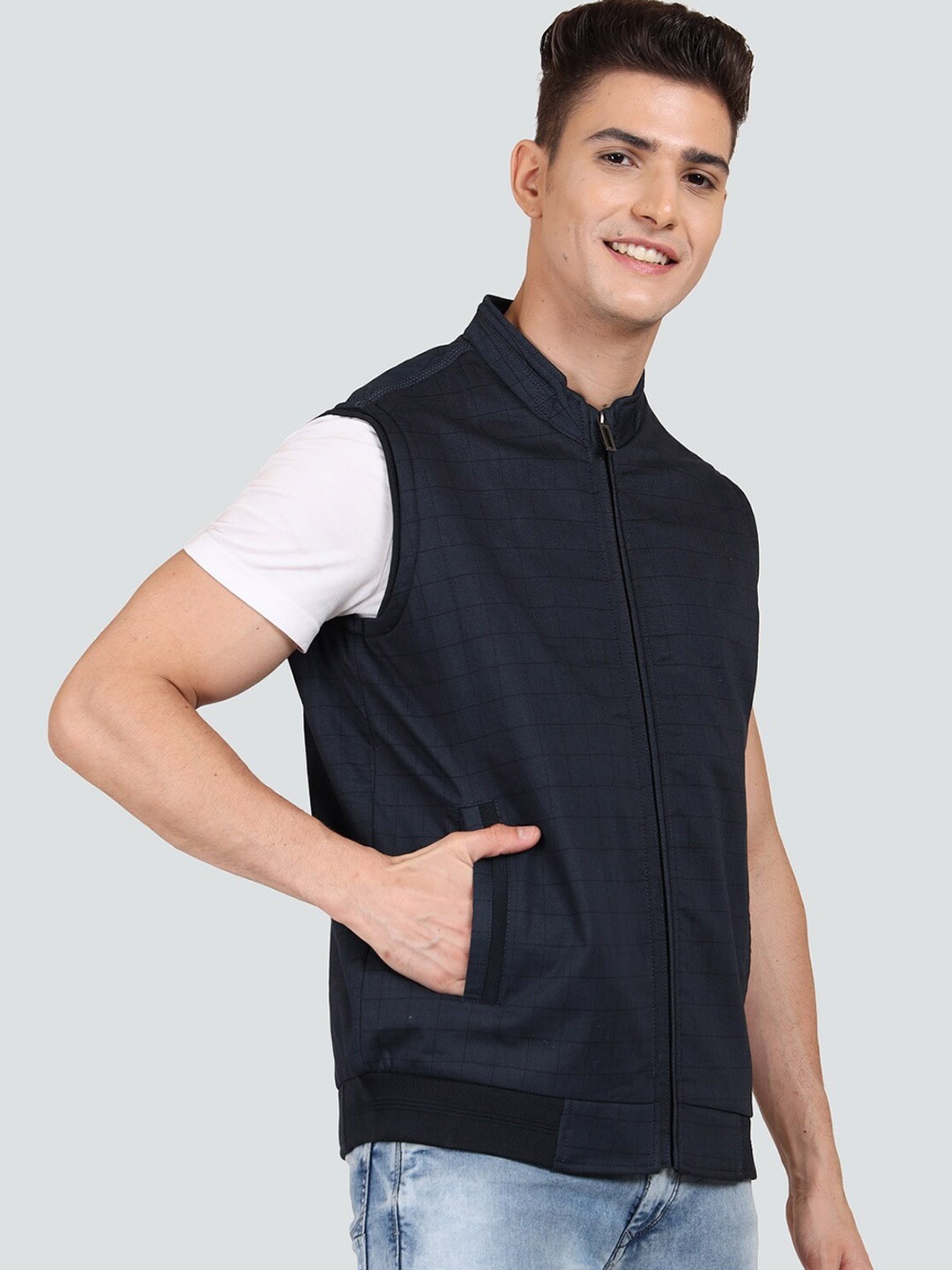 

YOUNG CLUB CLASSIC Men Lightweight Cotton Bomber Jacket, Navy blue