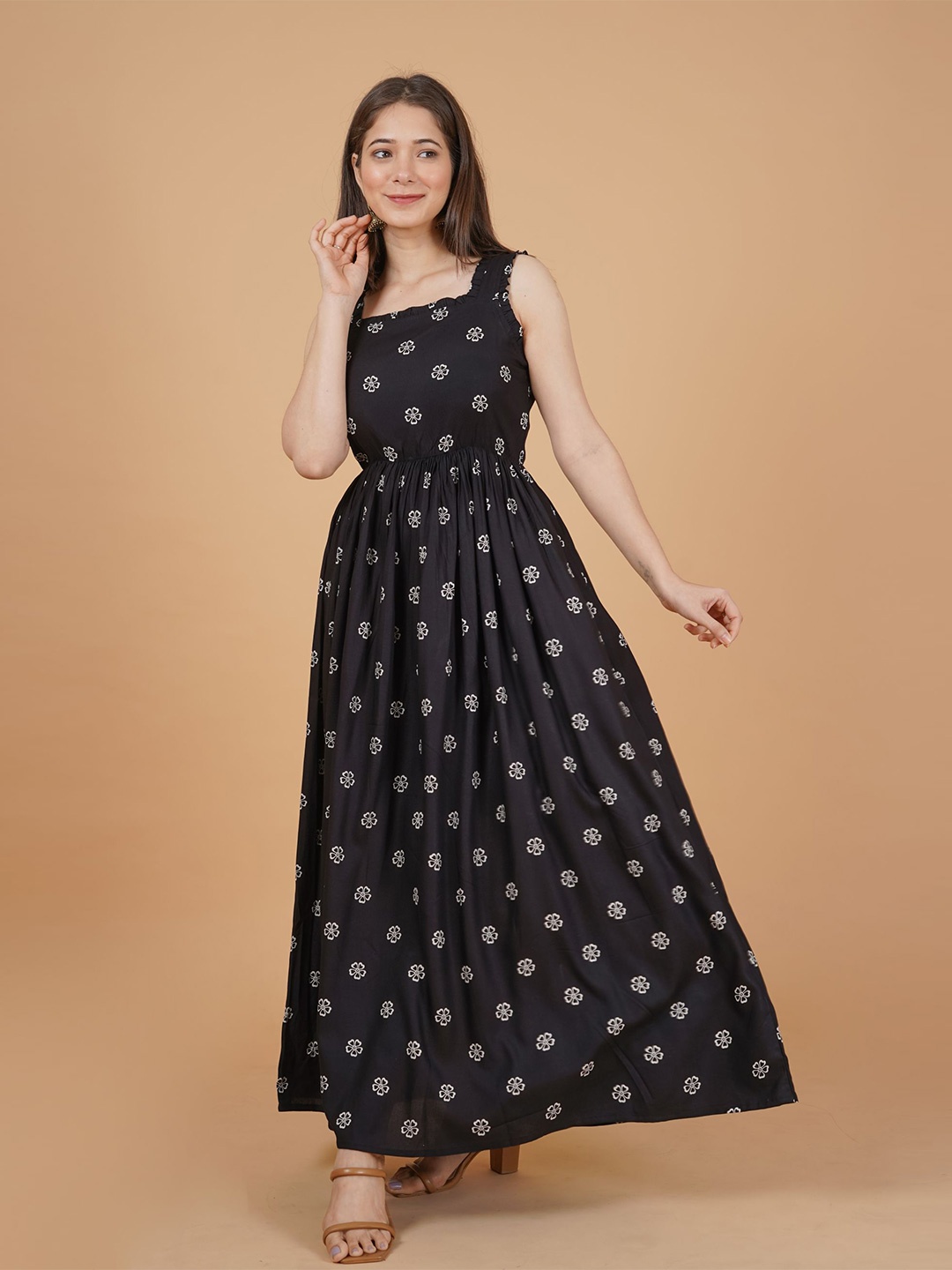 

DAEVISH Floral Maxi Dress, Black