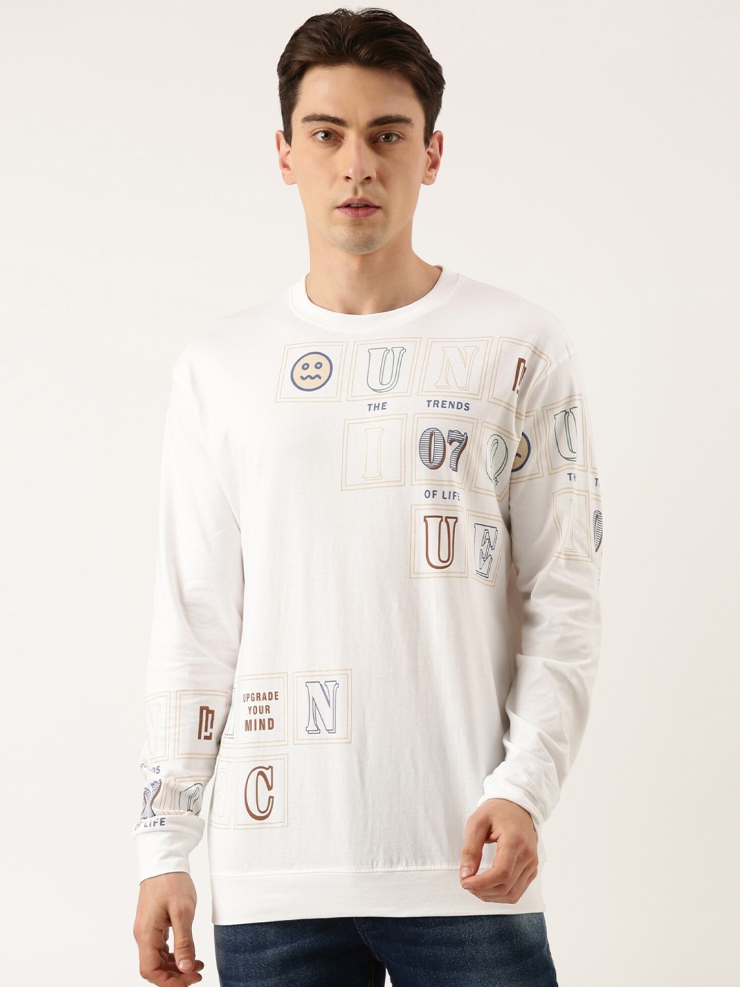

Maniac Men Typography Printed Pure Cotton T-shirt, White