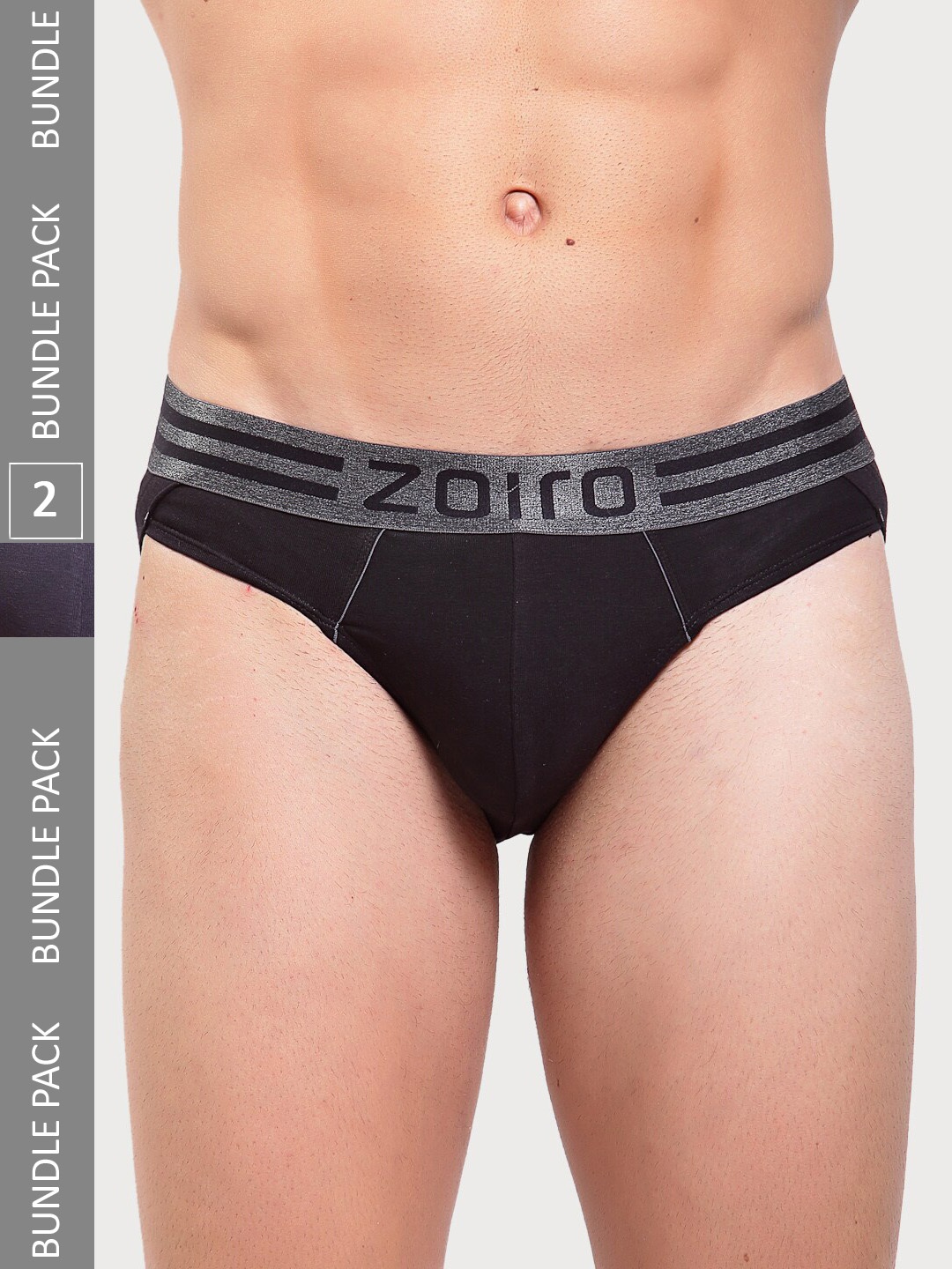 

Zoiro Men Pack Of 2 Basic Briefs, Black