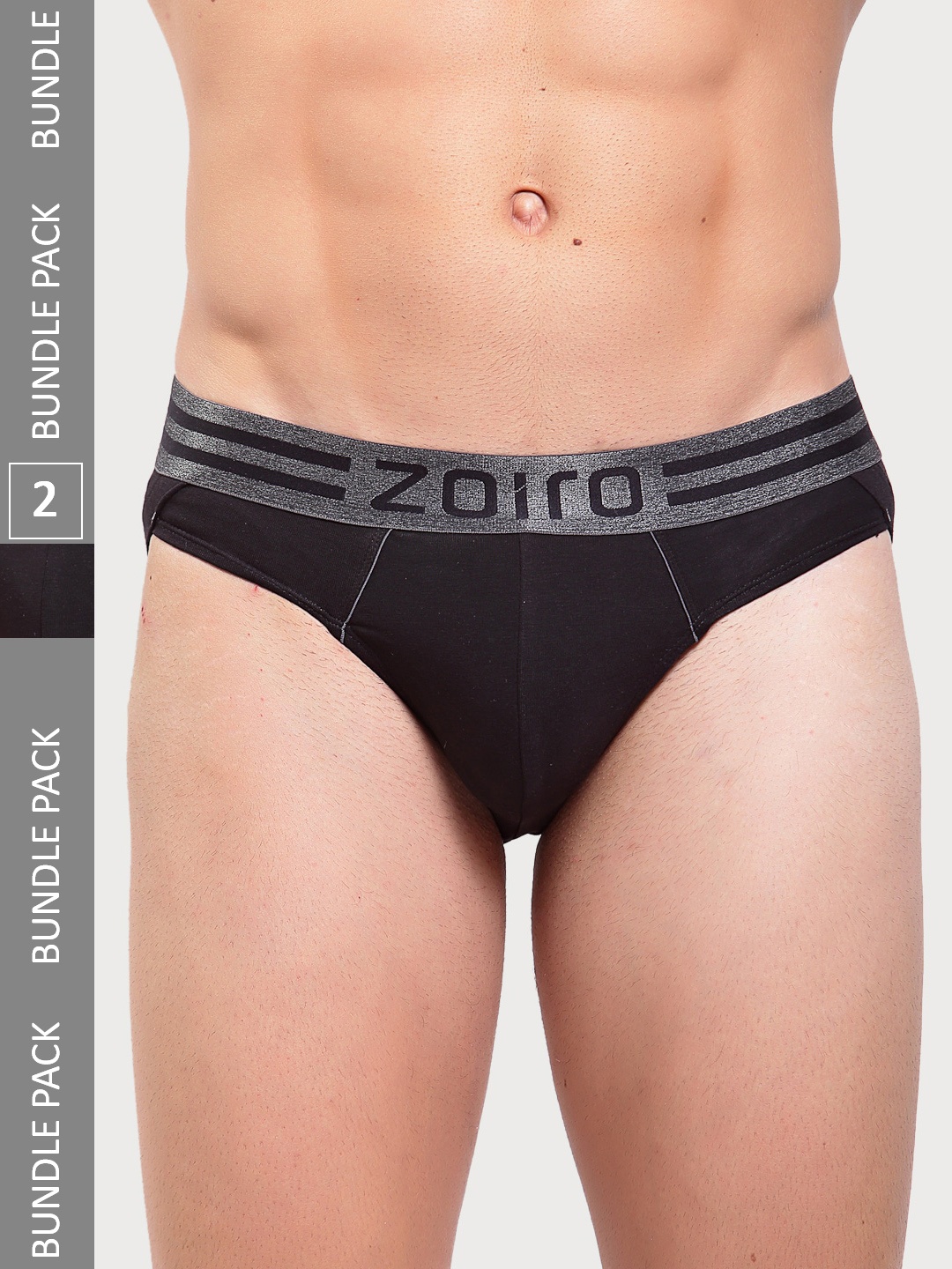 

Zoiro Men Pack Of 2 Basic Briefs, Black