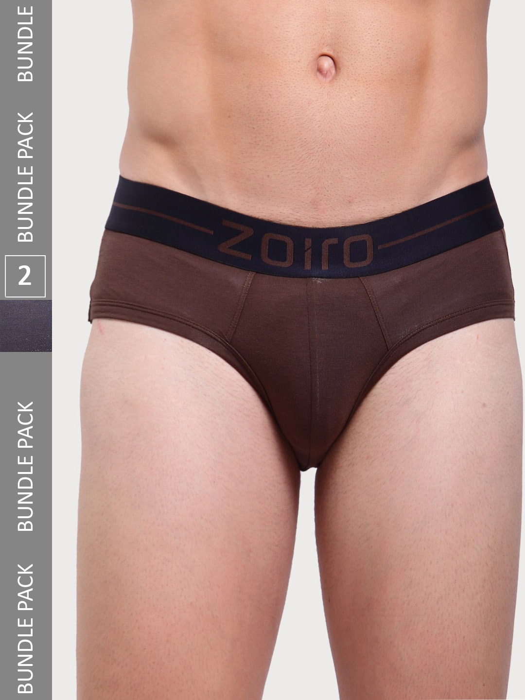 

Zoiro Men Pack Of 2 Basic Briefs, Grey