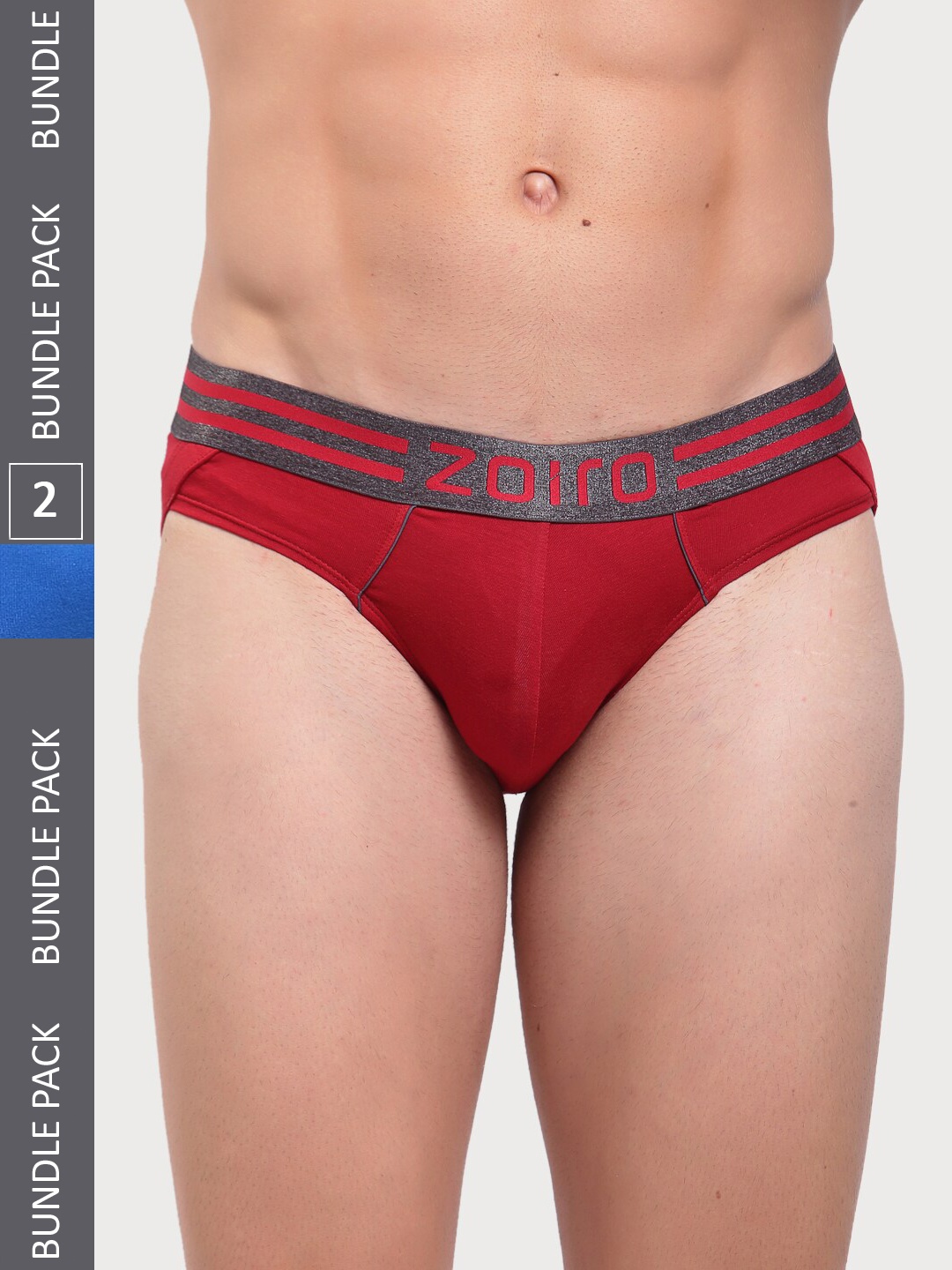 

Zoiro Men Pack Of 2 Knitted Basic Briefs, Red