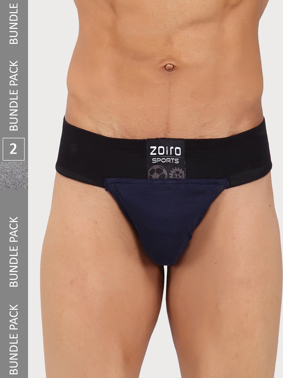 

Zoiro Men Pack Of 2 Basic Briefs, Navy blue