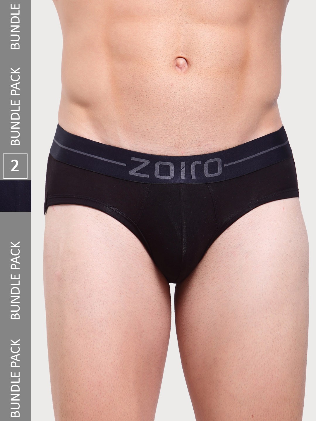 

Zoiro Men Pack of 2 Basic Briefs, Black