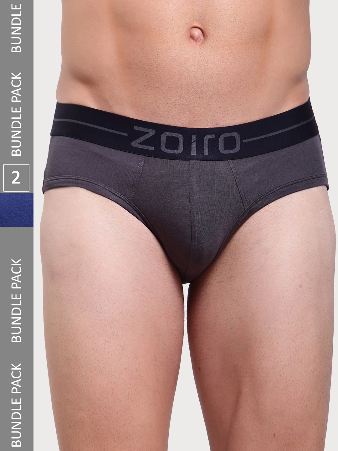 

Zoiro Men Pack Of 2 Mid Rise Soft Basic Briefs, Blue