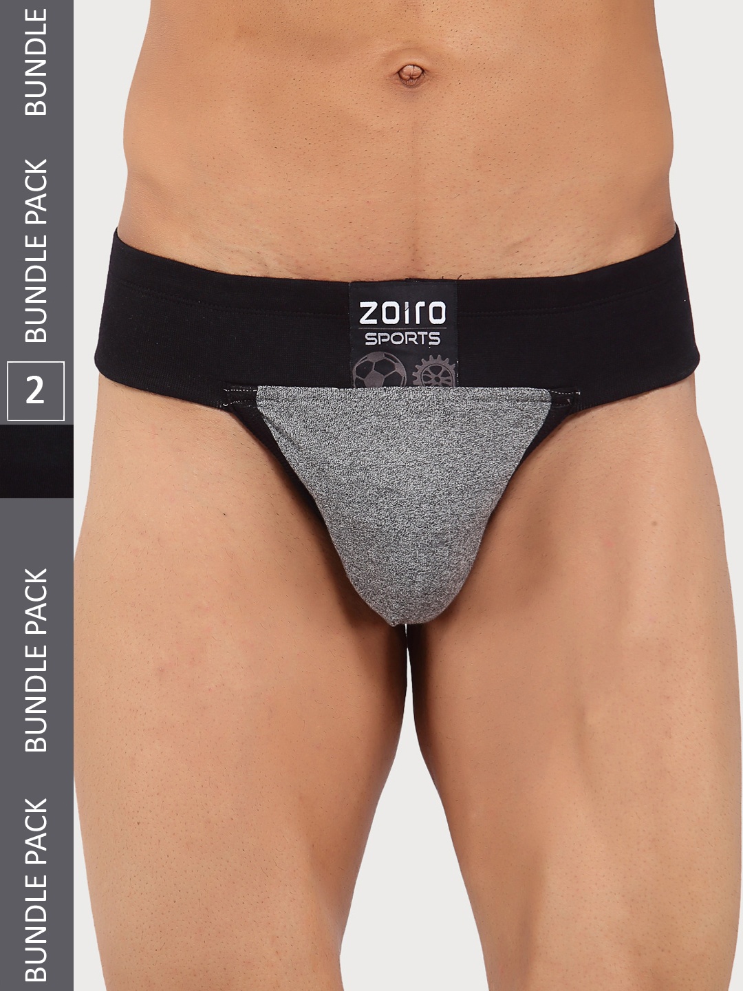 

Zoiro Men pack of 2 Mid-Rise Skin Friendly Briefs, Black