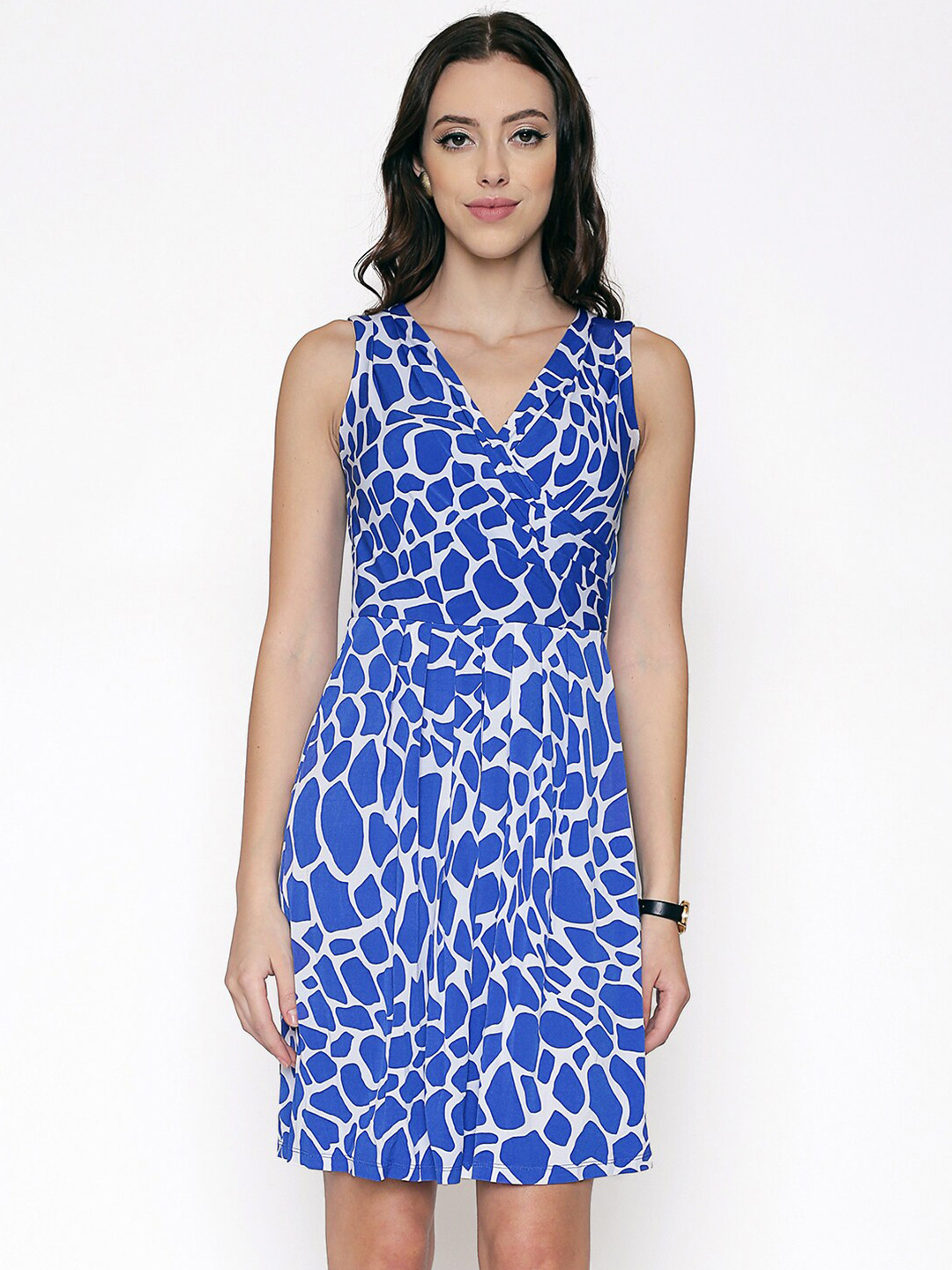 

250 DESIGNS Animal Printed Midi Dress, Blue