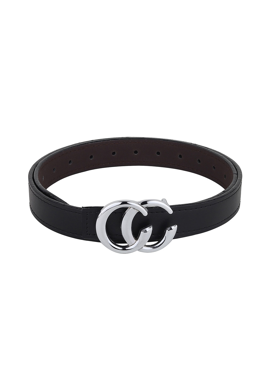 

HENEDA Women Solid Synthetic Push Pin Belt, Black