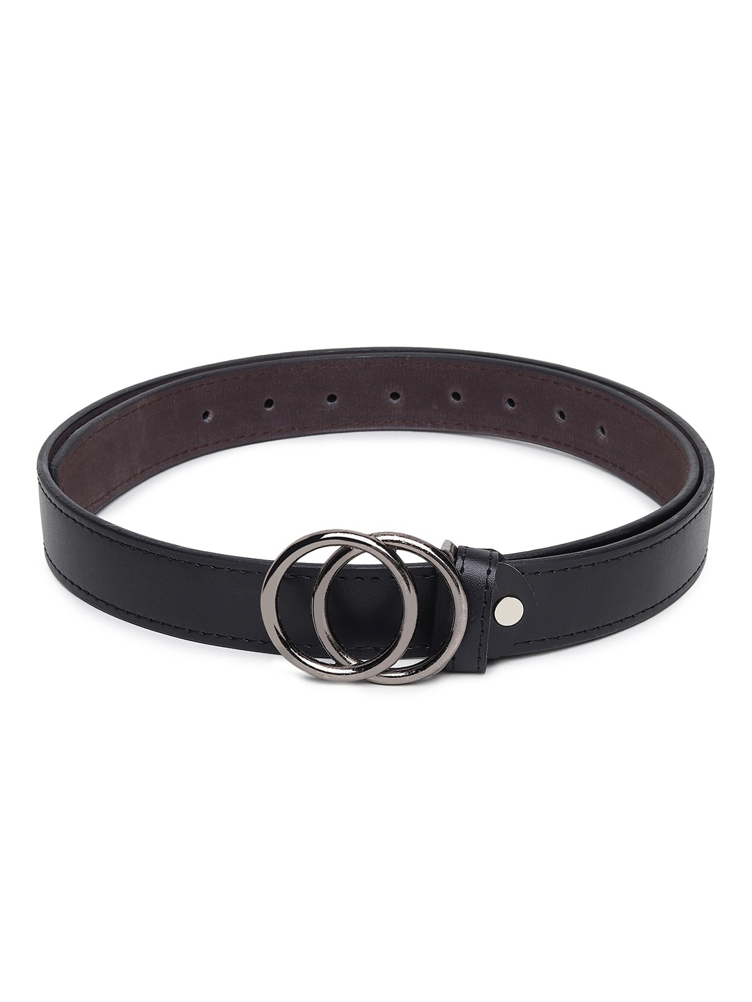 

HENEDA Women Solid Synthetic Push Pin Belt, Black