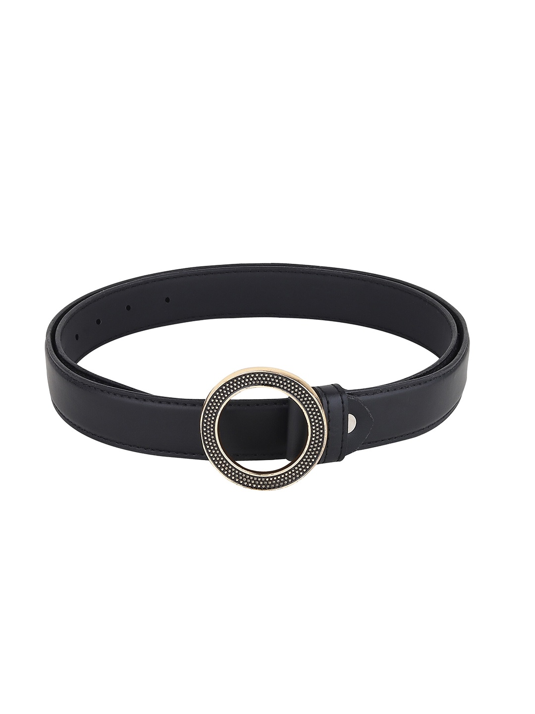 

HENEDA Women Solid Synthetic Push Pin Belt, Black