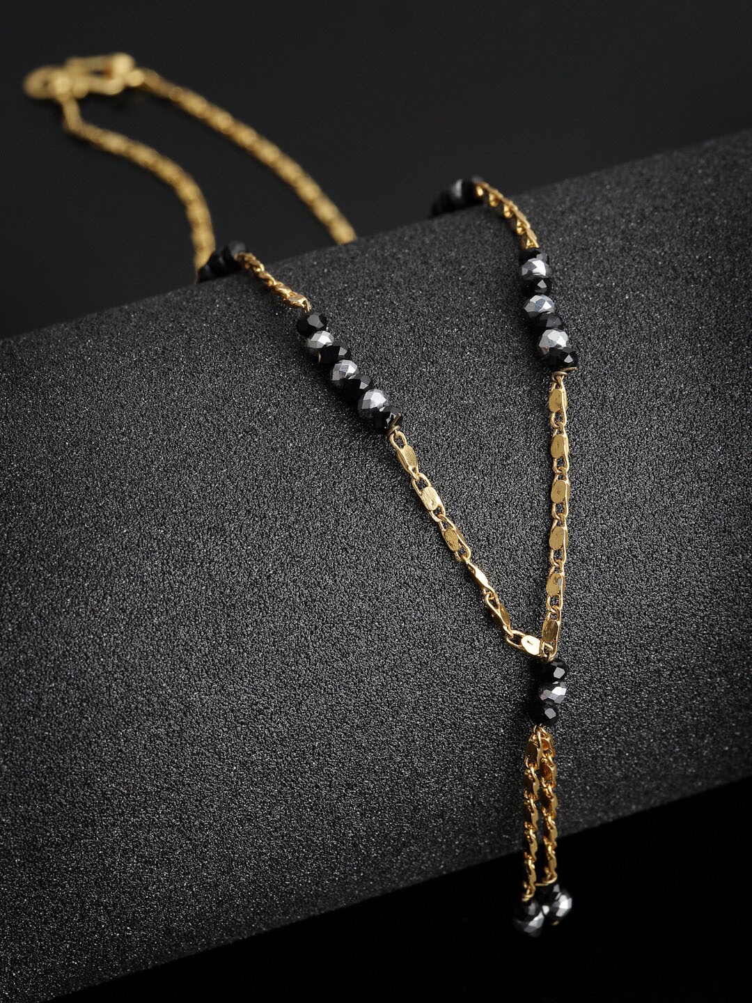 

PANASH Gold-Plated & Beaded Mangalsutra