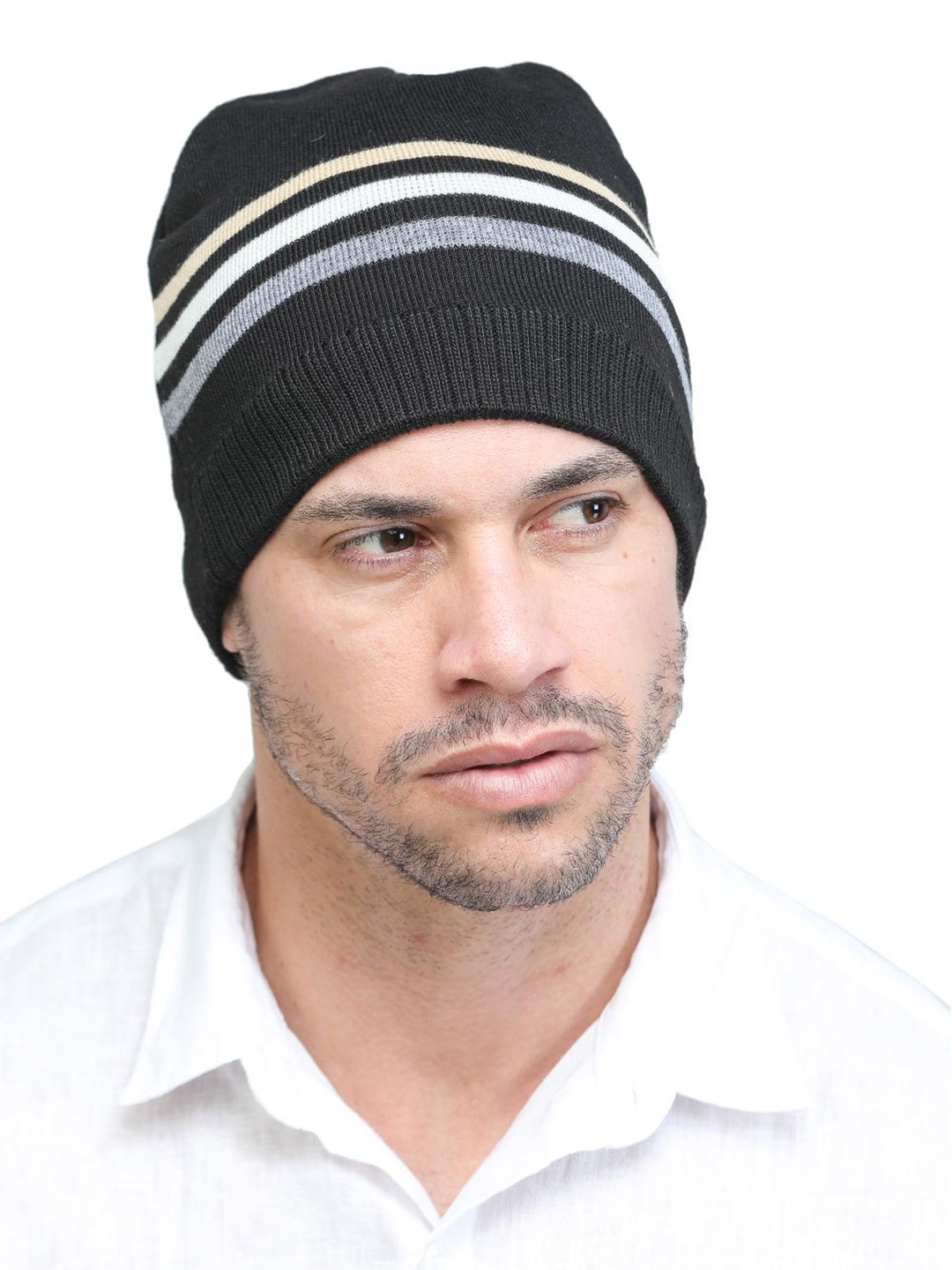 

ELLIS Men Acrylic Printed Beanie, Black