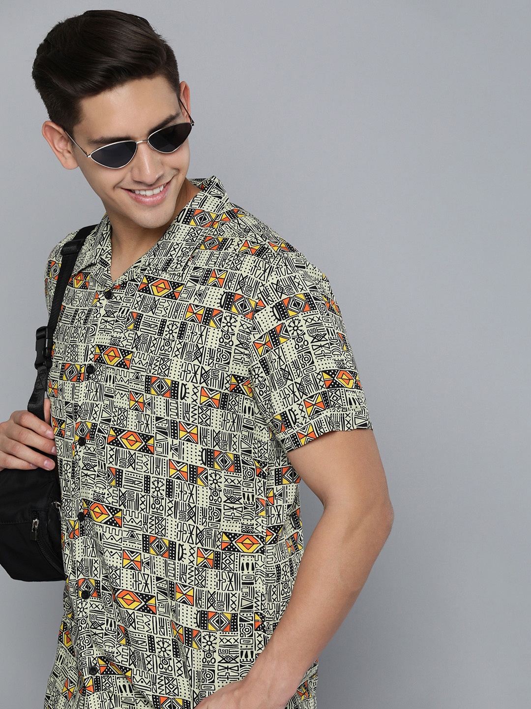 

HERE&NOW Men Slim Fit Printed Casual Shirt, Multi