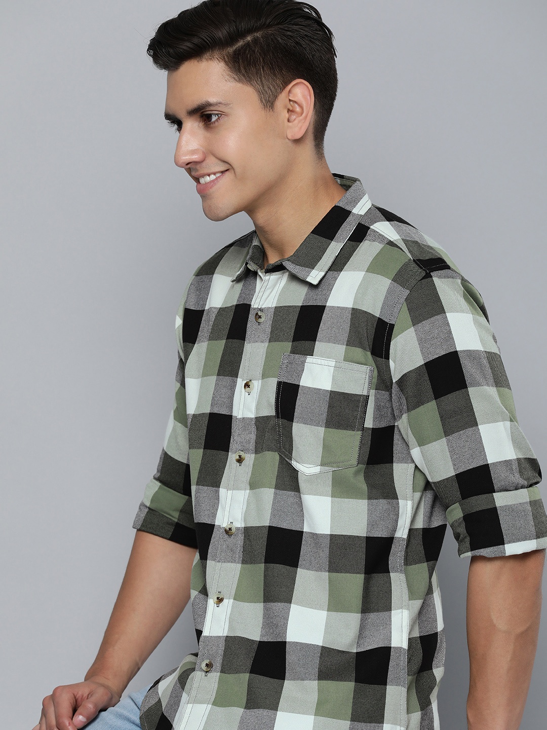 

HERE&NOW Men Slim Fit Checked Casual Shirt, Multi