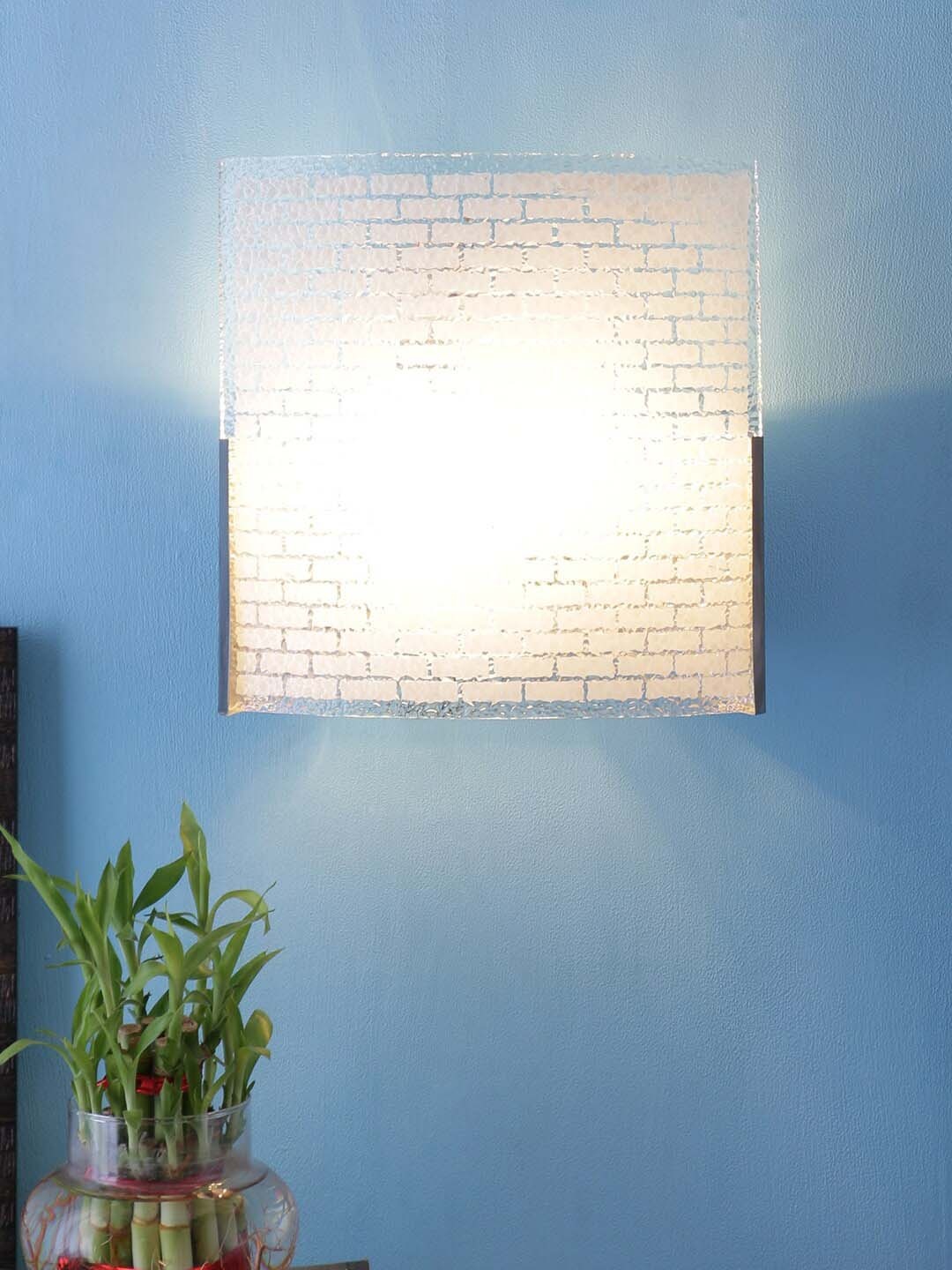 

Devansh White Textured Dual Glass Wall Mounted Lamp