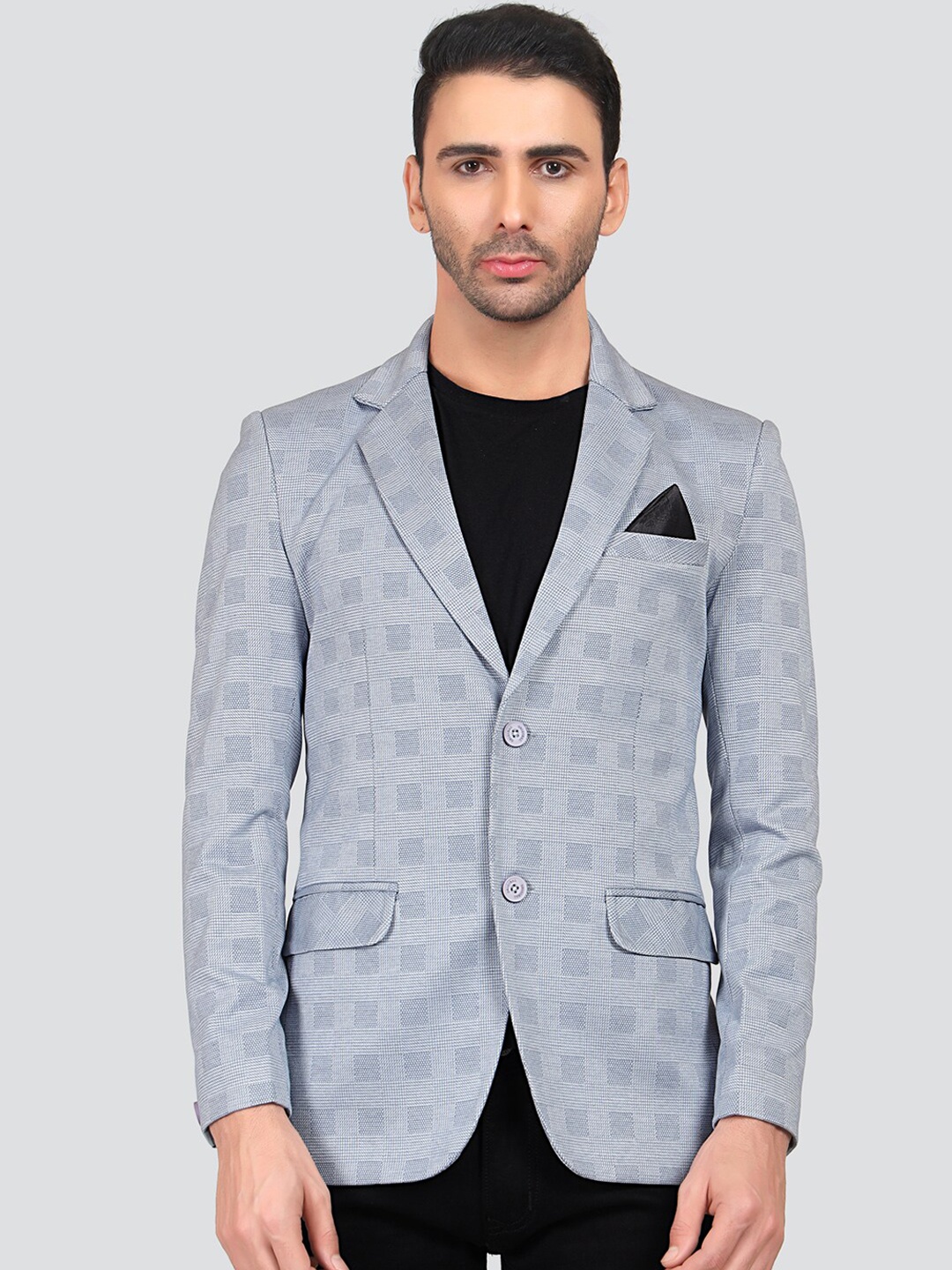 

YOUNG CLUB CLASSIC Men Checked Regular Fit Blazer, Blue