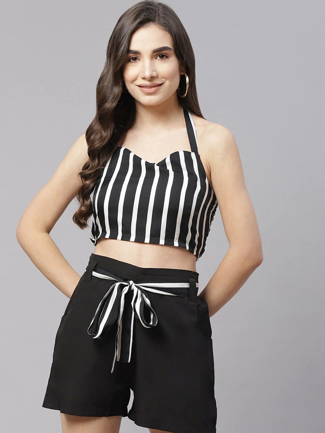 

SIRIKIT Women Striped Co-Ords Set, Black