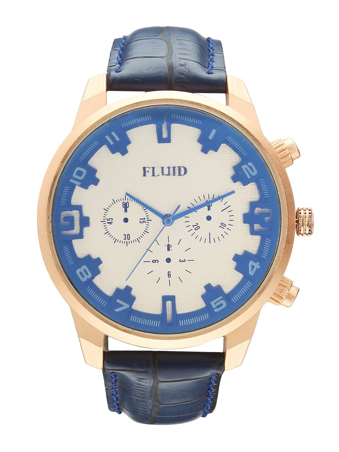 

FLUID Men Printed Dial & Leather Straps Analogue Watch FL23-908-BL01, White