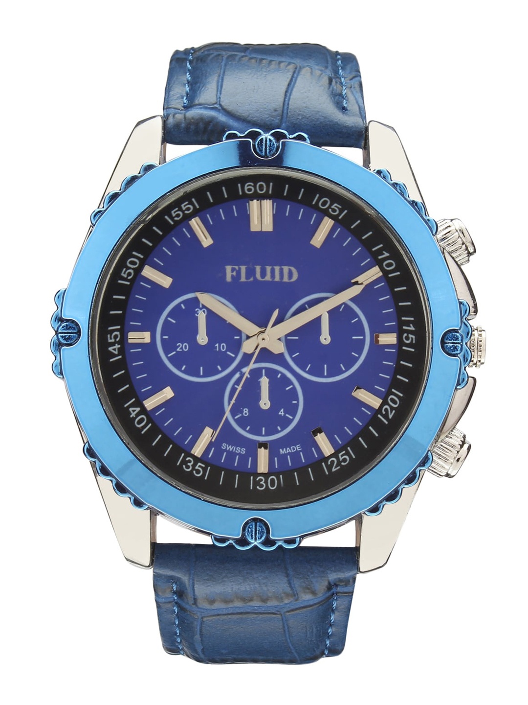 

FLUID Men Leather Straps Analogue Watch FL23-909-BL01, Black