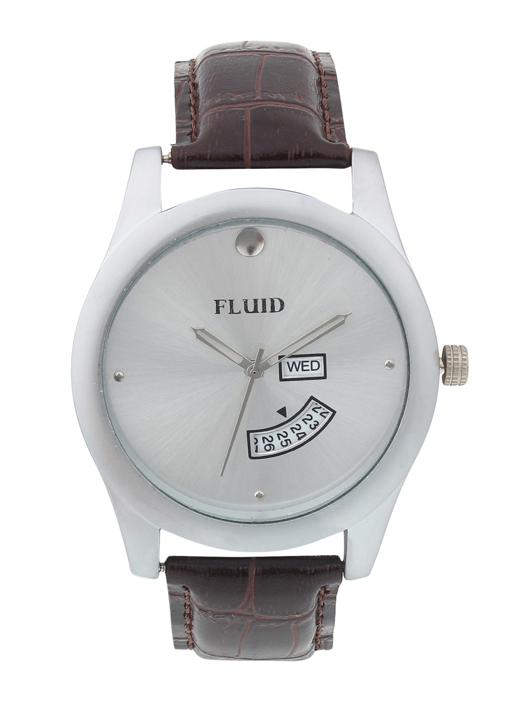

FLUID Men Leather Textured Straps Analogue Watch FL23-720-SL01, Silver