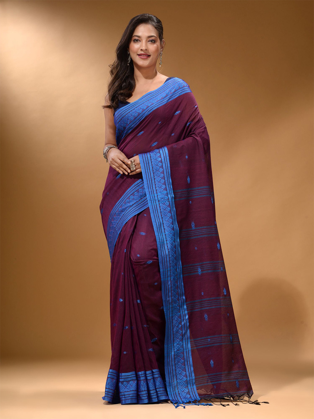 

Arhi Woven Design Pure Cotton Saree, Purple