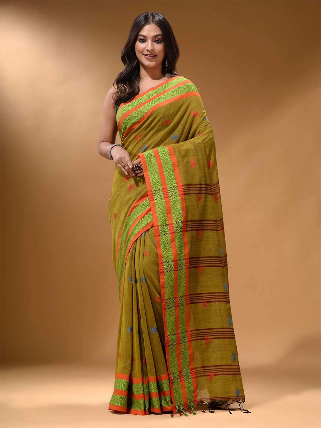 

Arhi Woven Design Pure Cotton Saree, Mustard