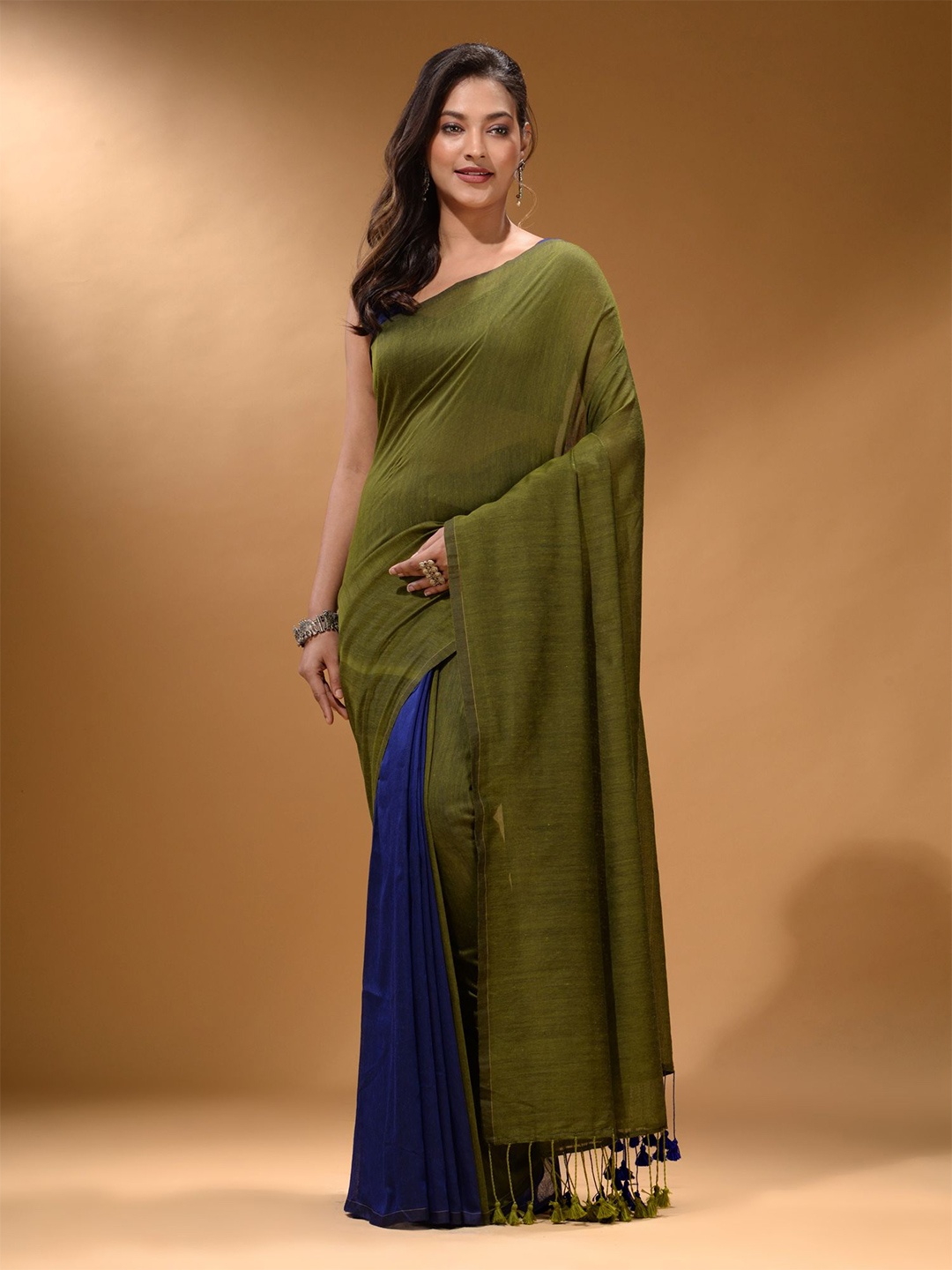 

Arhi Pure Cotton Half and Half Saree, Green