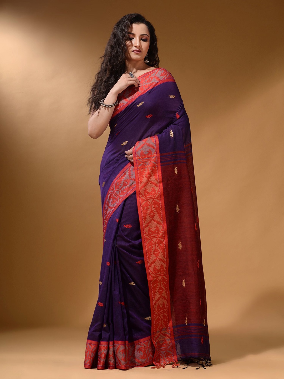 

Arhi Woven Design Pure Cotton Saree, Purple