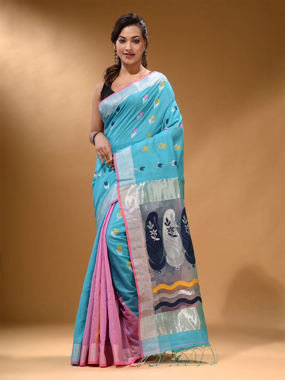 

Arhi Ethnic Motifs Zari Saree, Blue