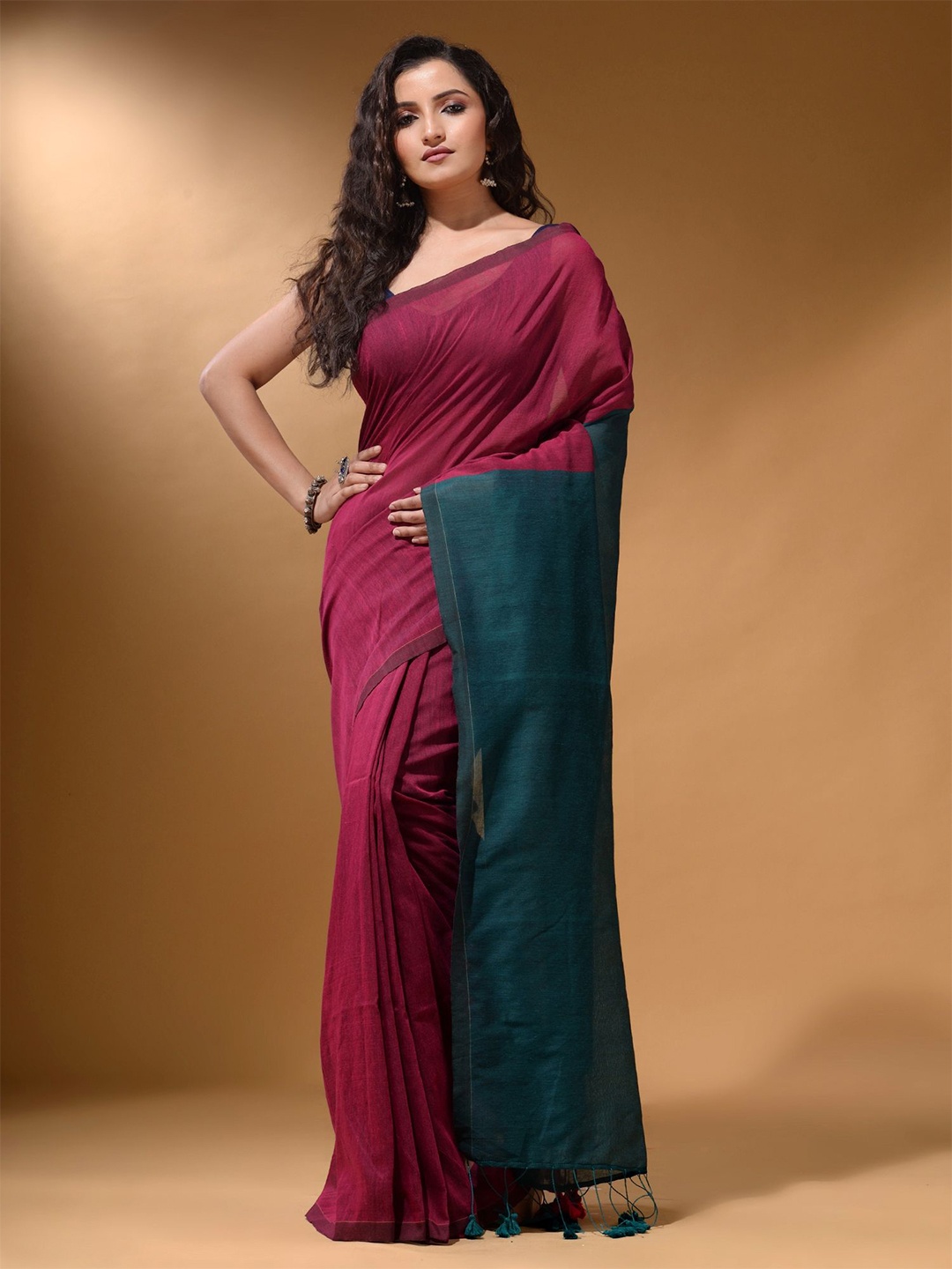 

Arhi Pure Cotton Saree, Magenta