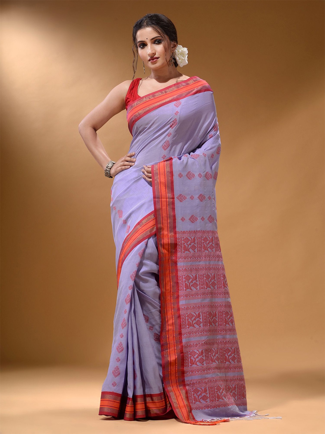 

Arhi Woven Design Zari Boarder Saree, Lavender