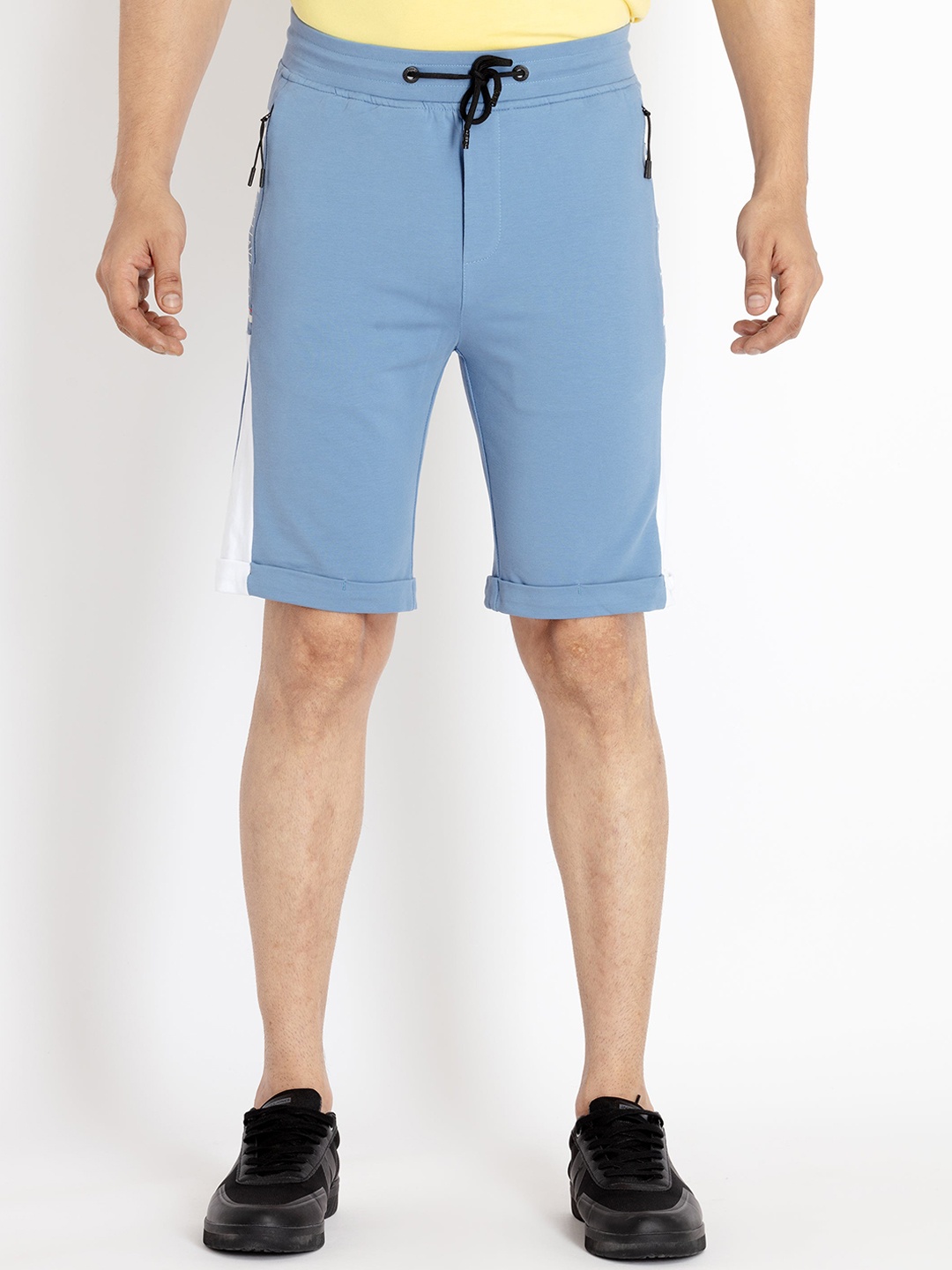 

Status Quo Men Cotton Mid-Rise Shorts, Blue