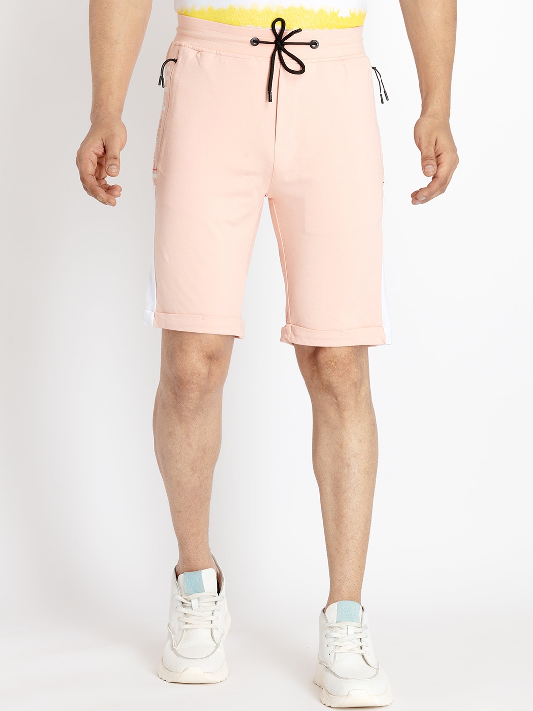 

Status Quo Men Mid-Rise Cotton Shorts, Peach