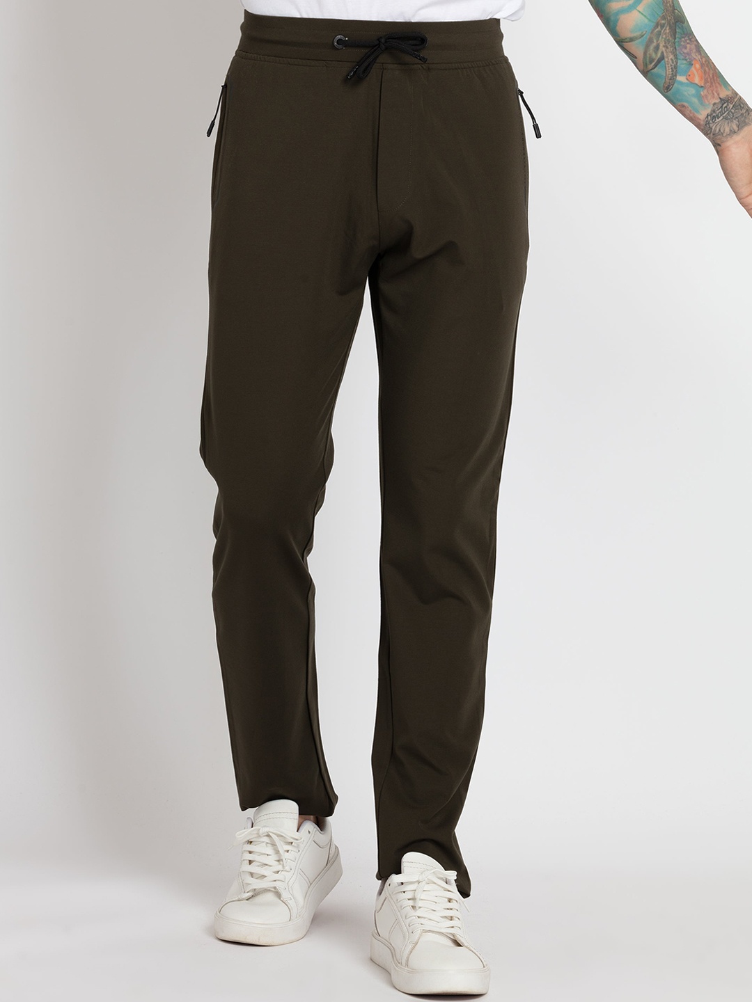 

Status Quo Men Cotton Track Pants, Olive