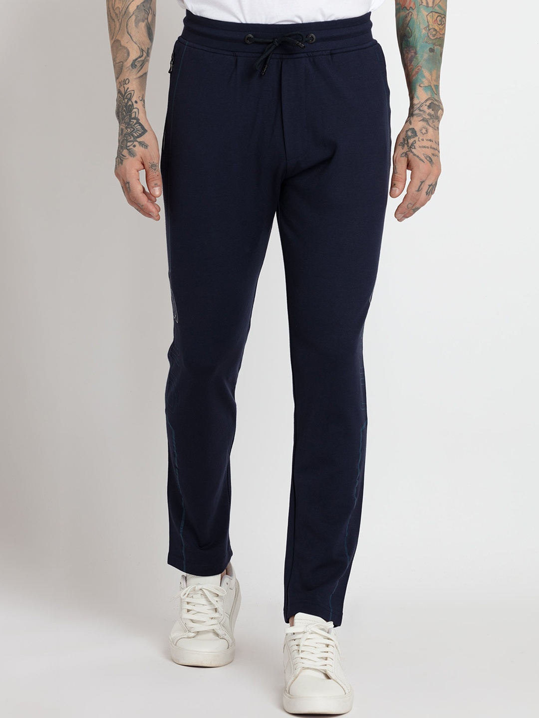 

Status Quo Men Cotton Track Pants, Navy blue