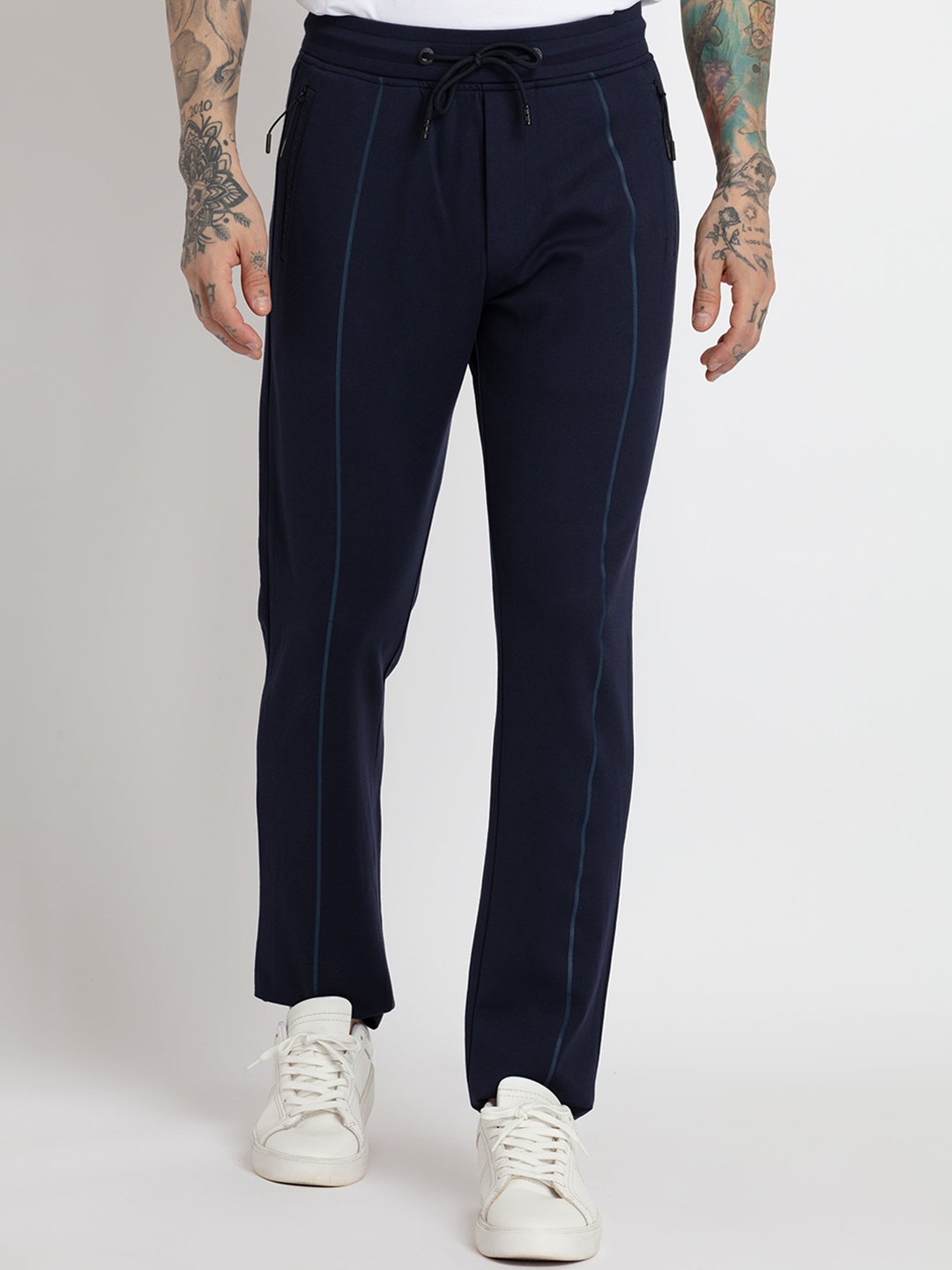 

Status Quo Men Cotton Track Pants, Navy blue