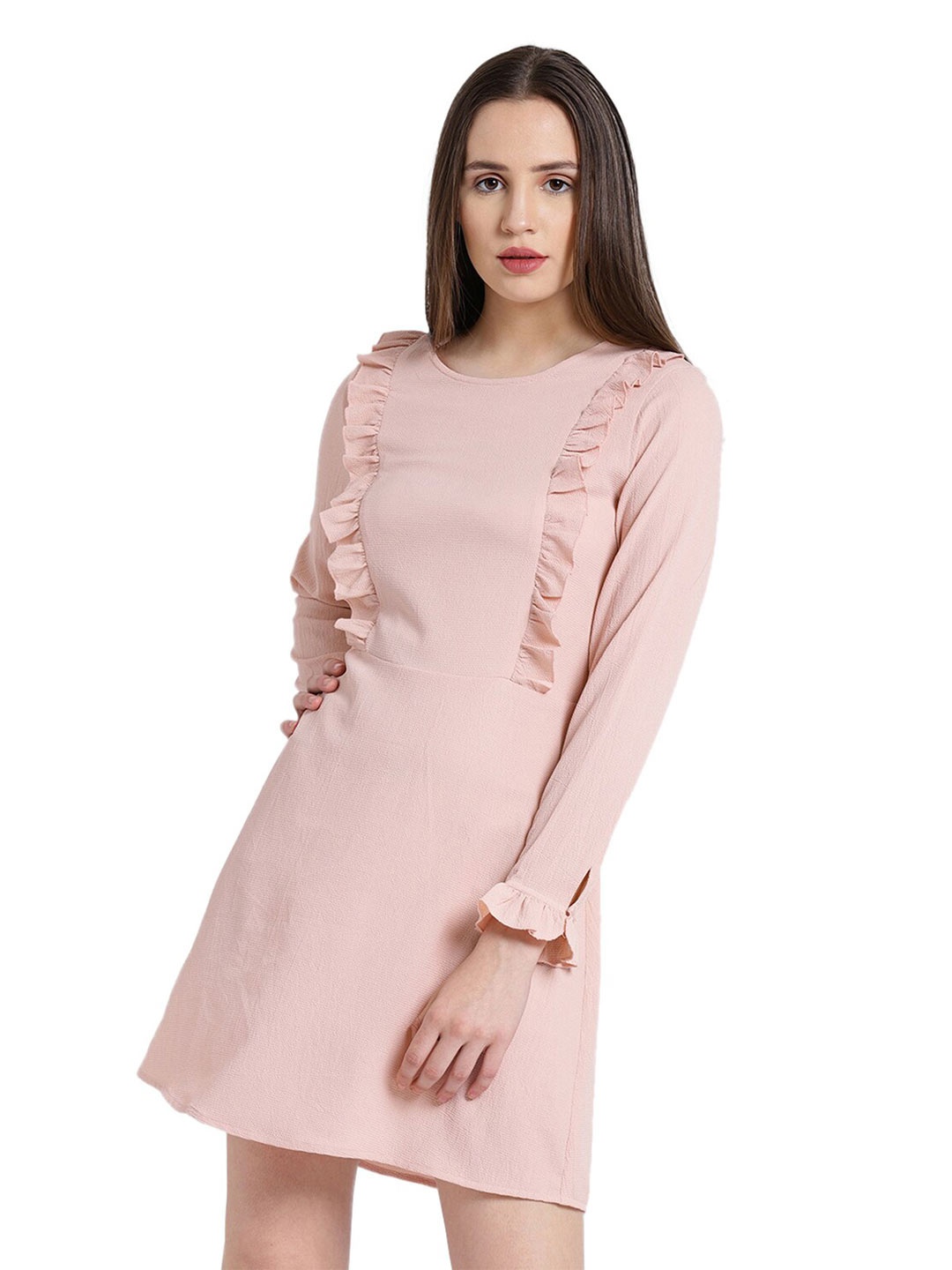 

DODO & MOA Round Neck A-Line Dress, Peach