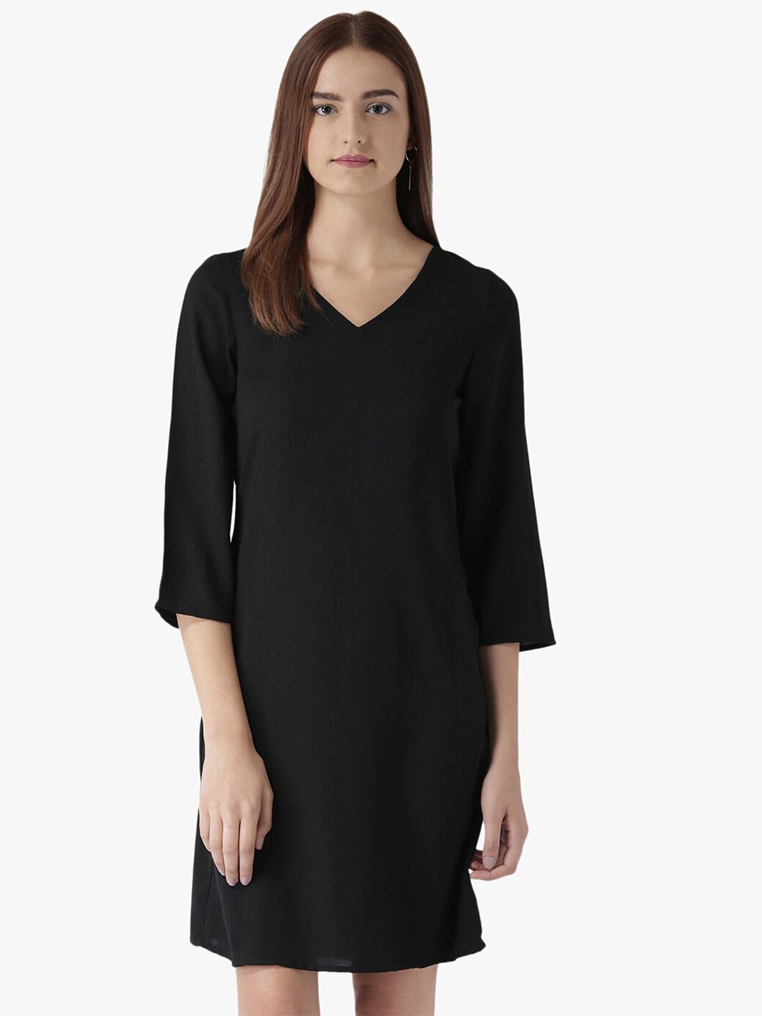 

DODO & MOA V-Neck A-Line Dress, Black