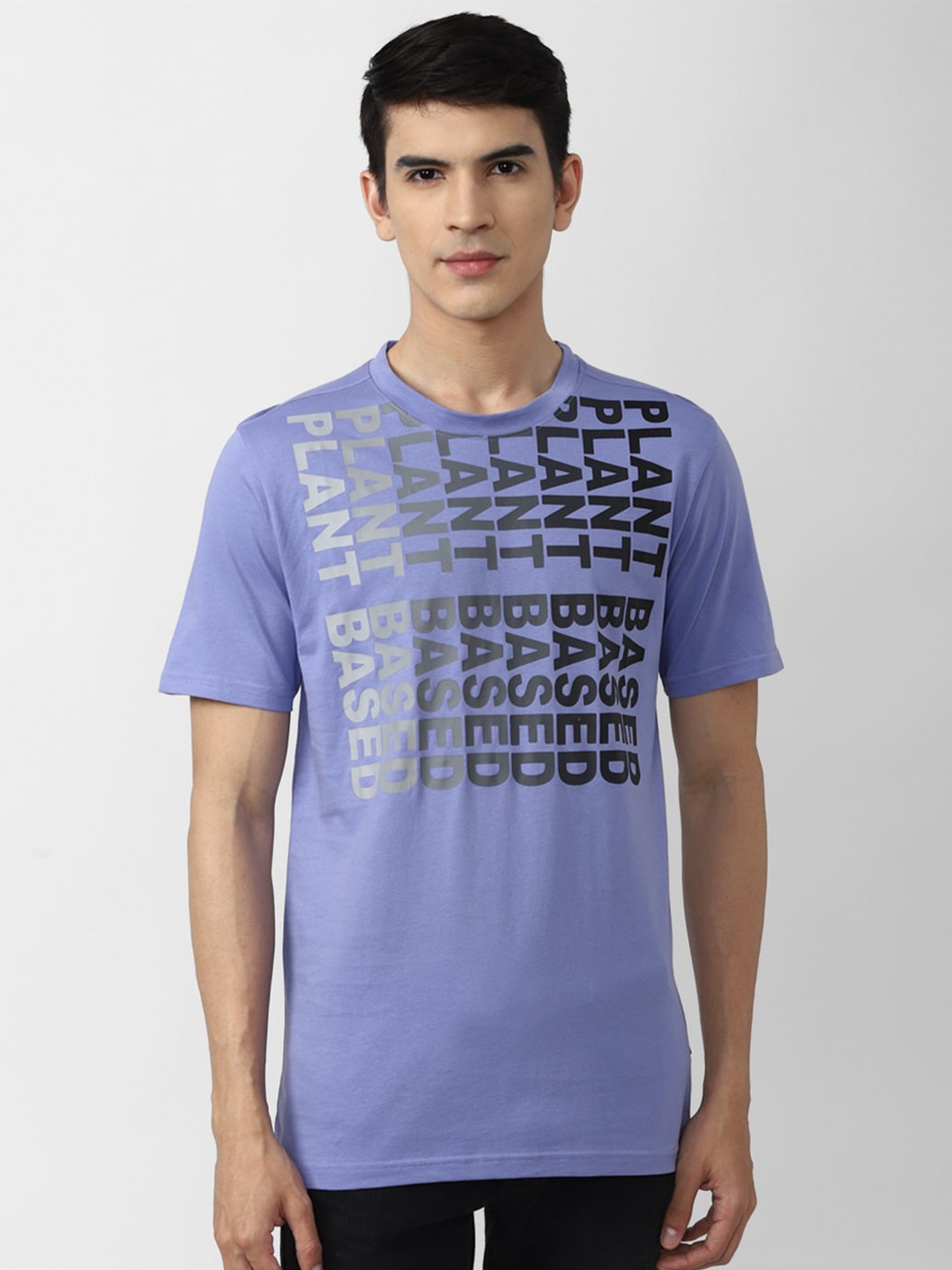

FOREVER 21 Men Typography Printed Cotton T-shirt, Blue