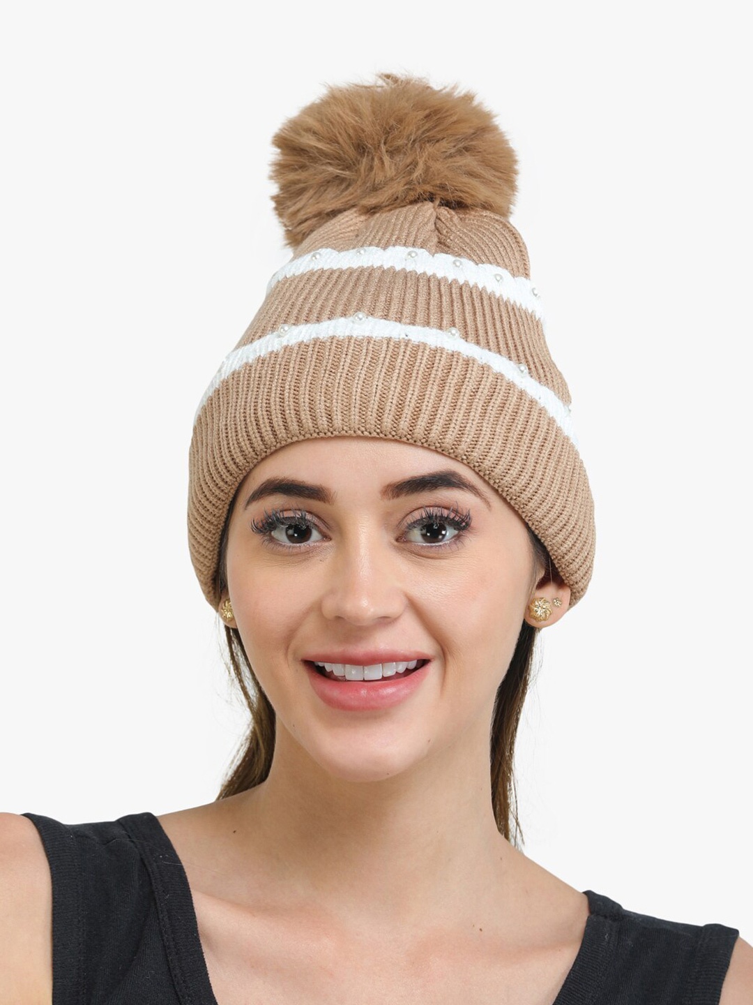 

ELLIS Women Acrylic Beanie, Brown