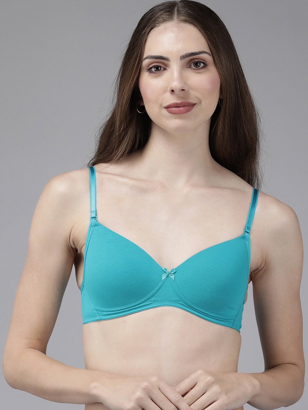 

Van Heusen Women Peacock Blue Solid Anti-Bacterial Wireless Bra