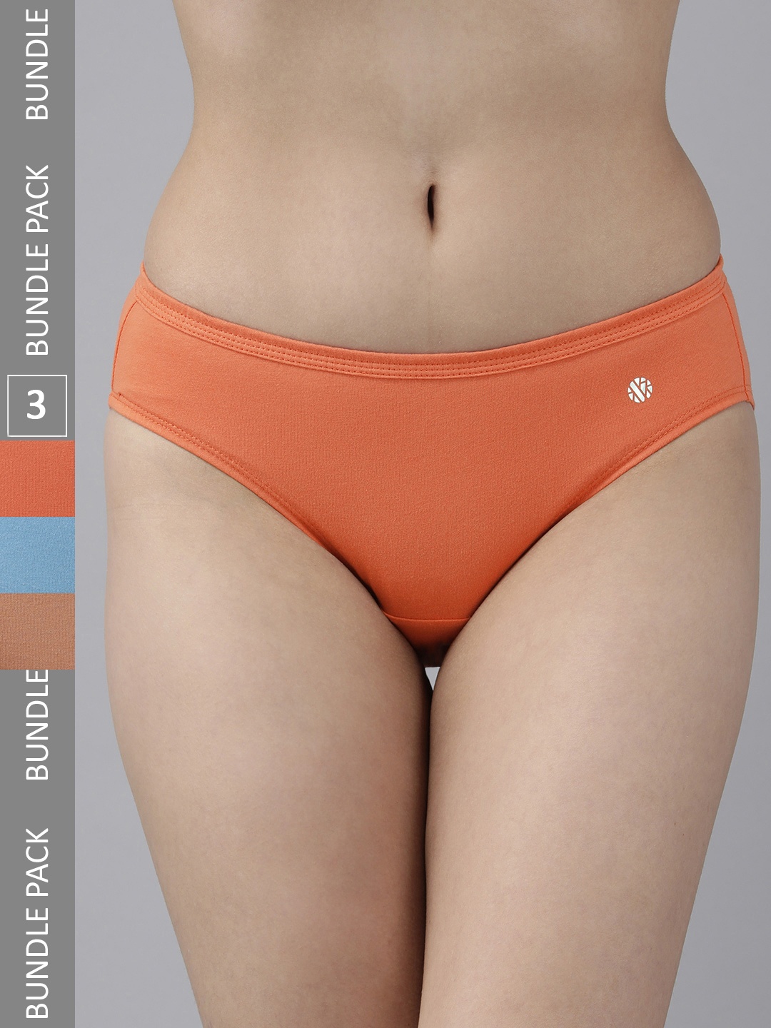 

Van Heusen Women Pack of 3 Solid Anti Bacterial No Marks Waistband Bikini Panty, Orange