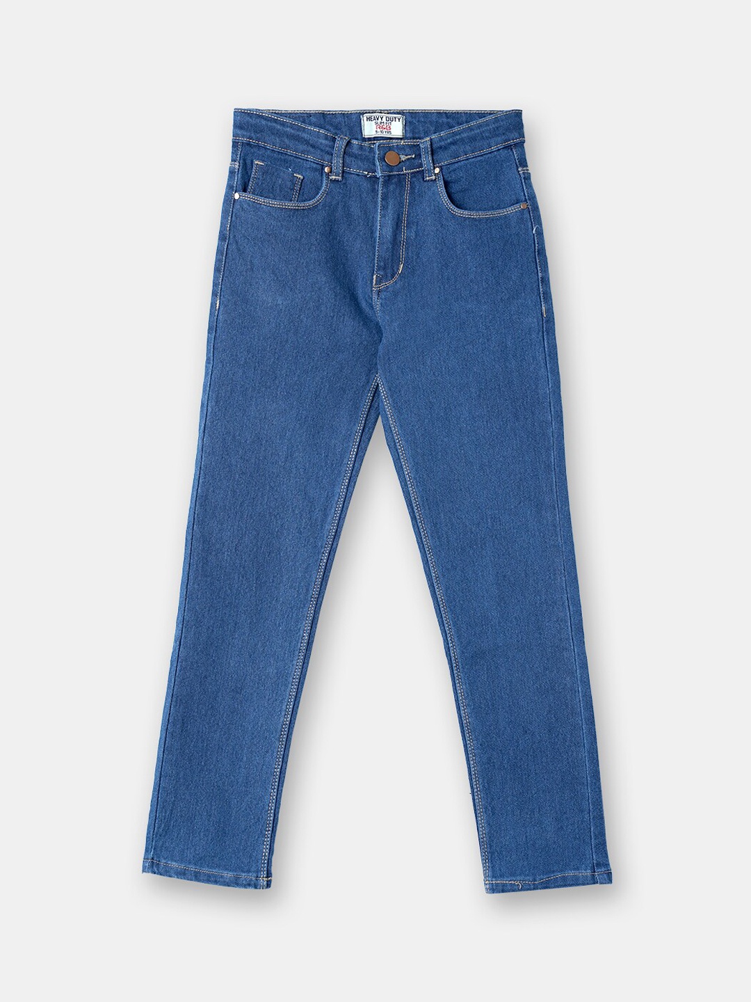 

R&B Boys Relaxed Fit Cotton Jeans, Blue